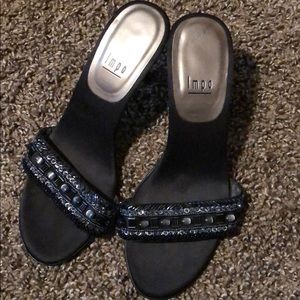 IMPO Single Strap Black Dressy Sandals